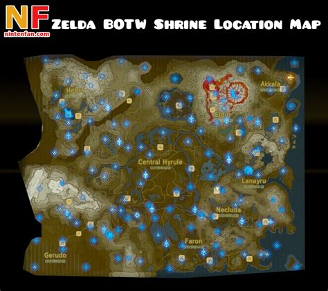 MAP Zelda Breath Of The Wild Shrine Map